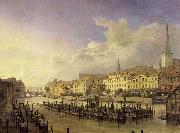 Johann Heinrich Hintze Berlin, Aussicht hinter dem Muhlendamm oil painting artist